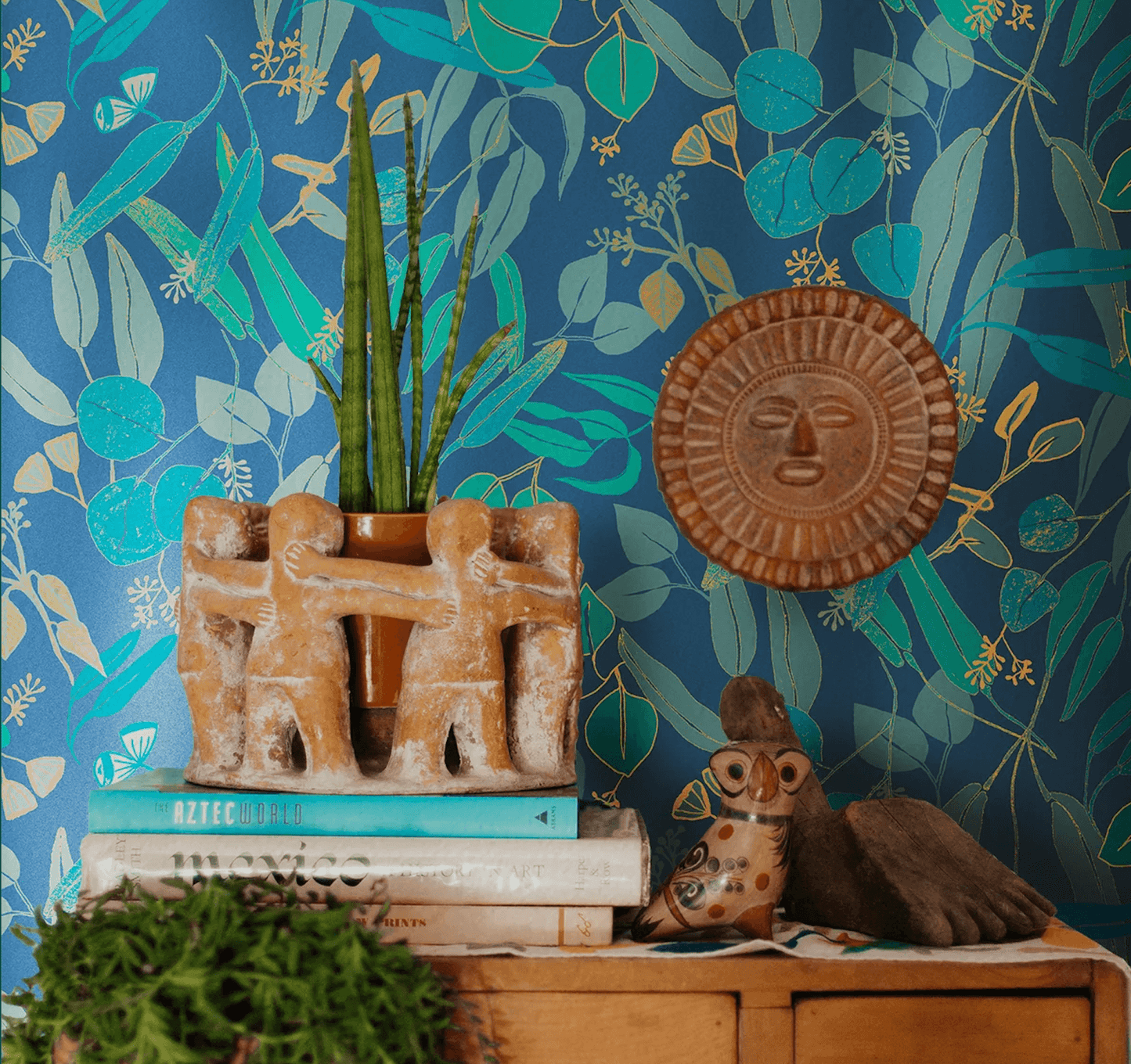 Eucalif Wallpaper in Teal by Justina Blakeney® - Surestrip