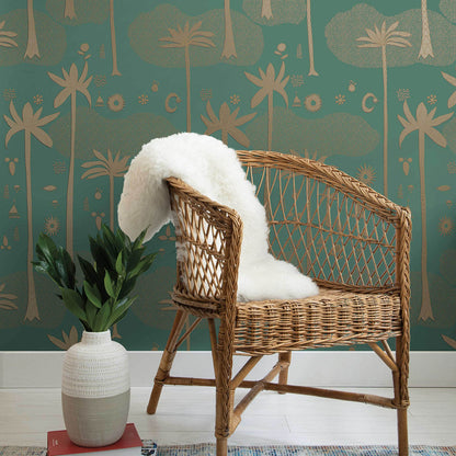 Cosmic Desert Wallpaper in Green by Justina Blakeney® - Sure Strip