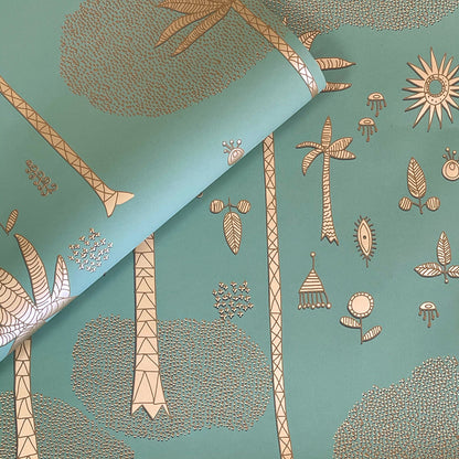 Cosmic Desert Wallpaper in Green by Justina Blakeney® - Sure Strip